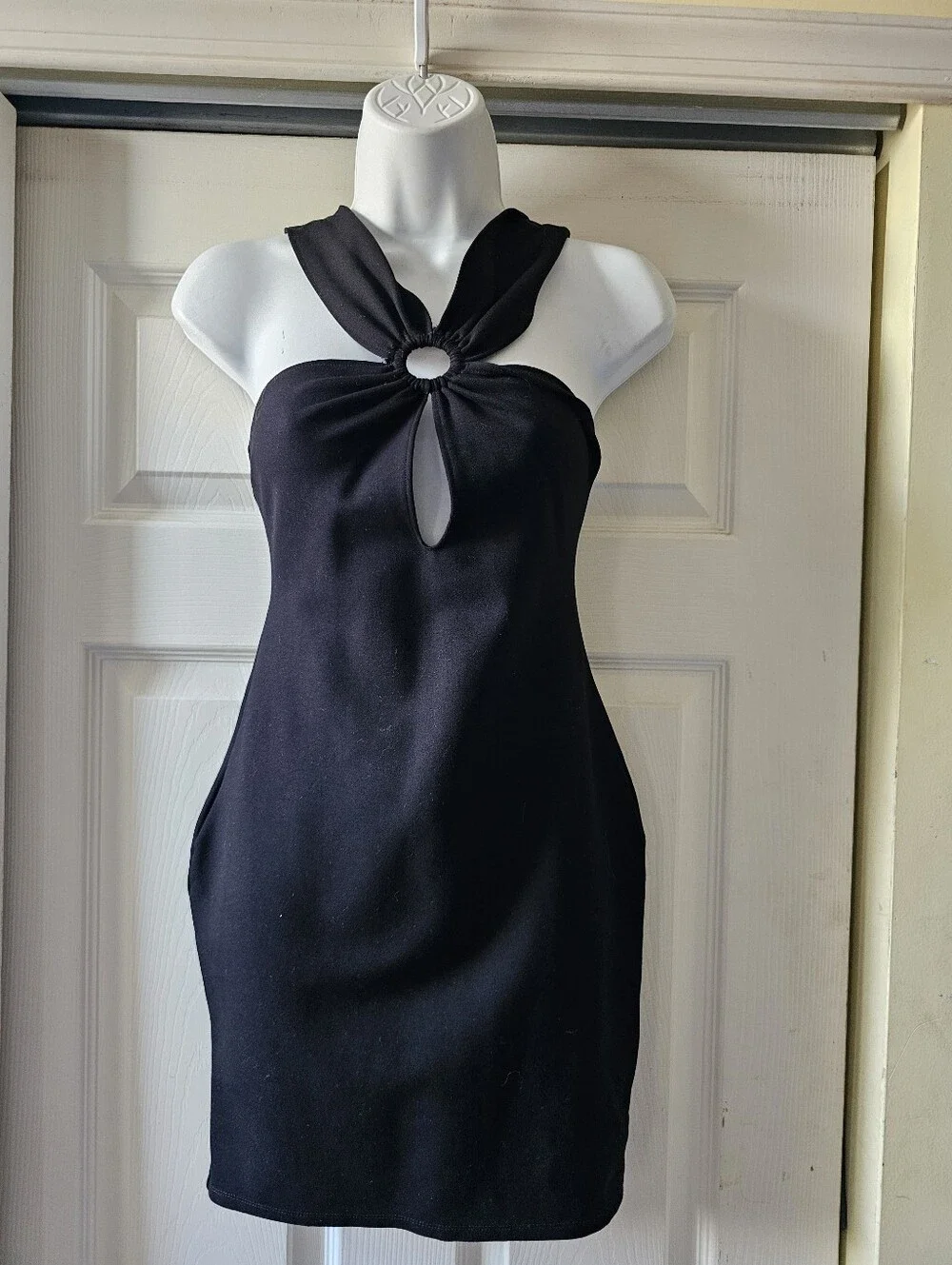 Zara Black Halter Ring Cutout Mini Dress NWT Size Small